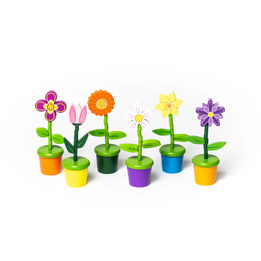 Push Puppet; Flowers (Wooden Push Puppet)