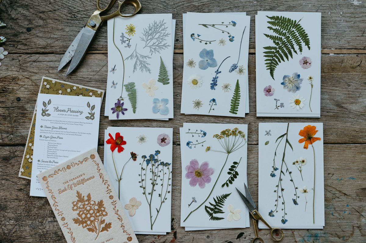 Linen Flower Press Book: Travel Floral Press Kit