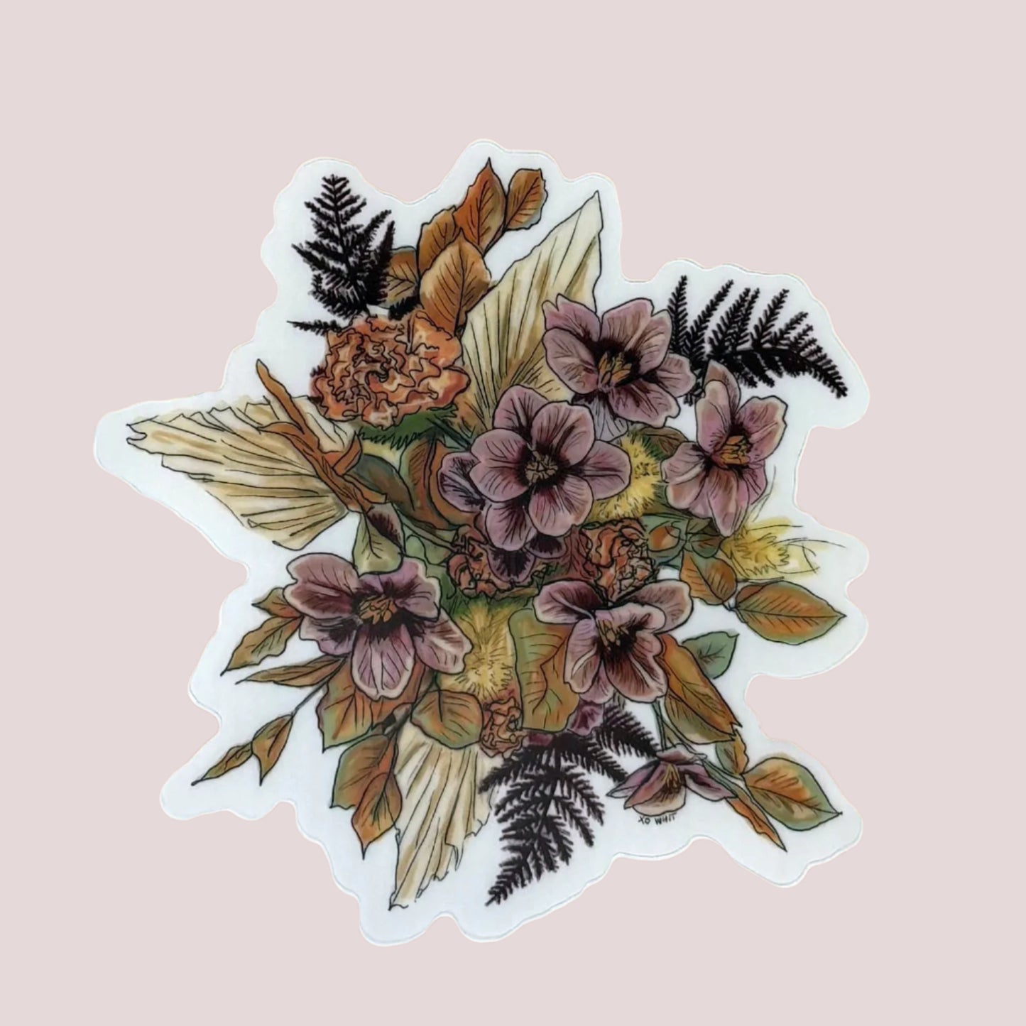 Vinyl Sticker; Bouquet of Wildflowers