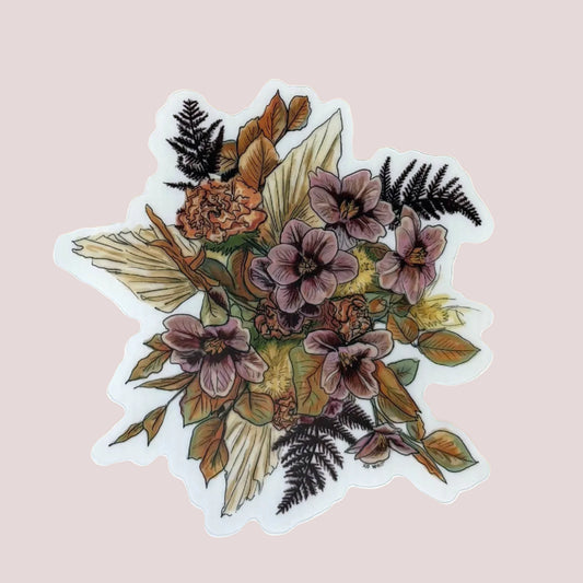 Vinyl Sticker; Bouquet of Wildflowers