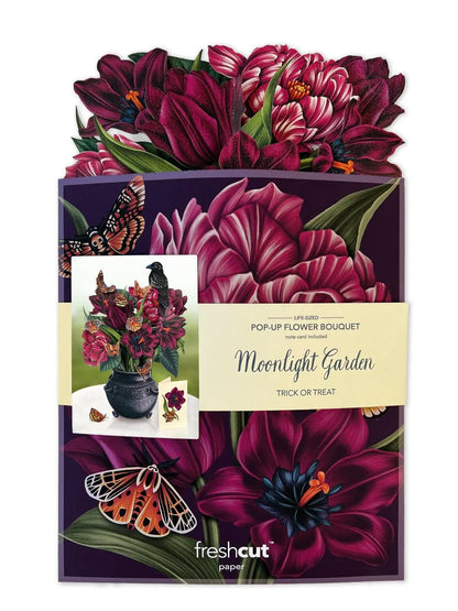 Pop-Up Greeting Card; Moonlight Garden