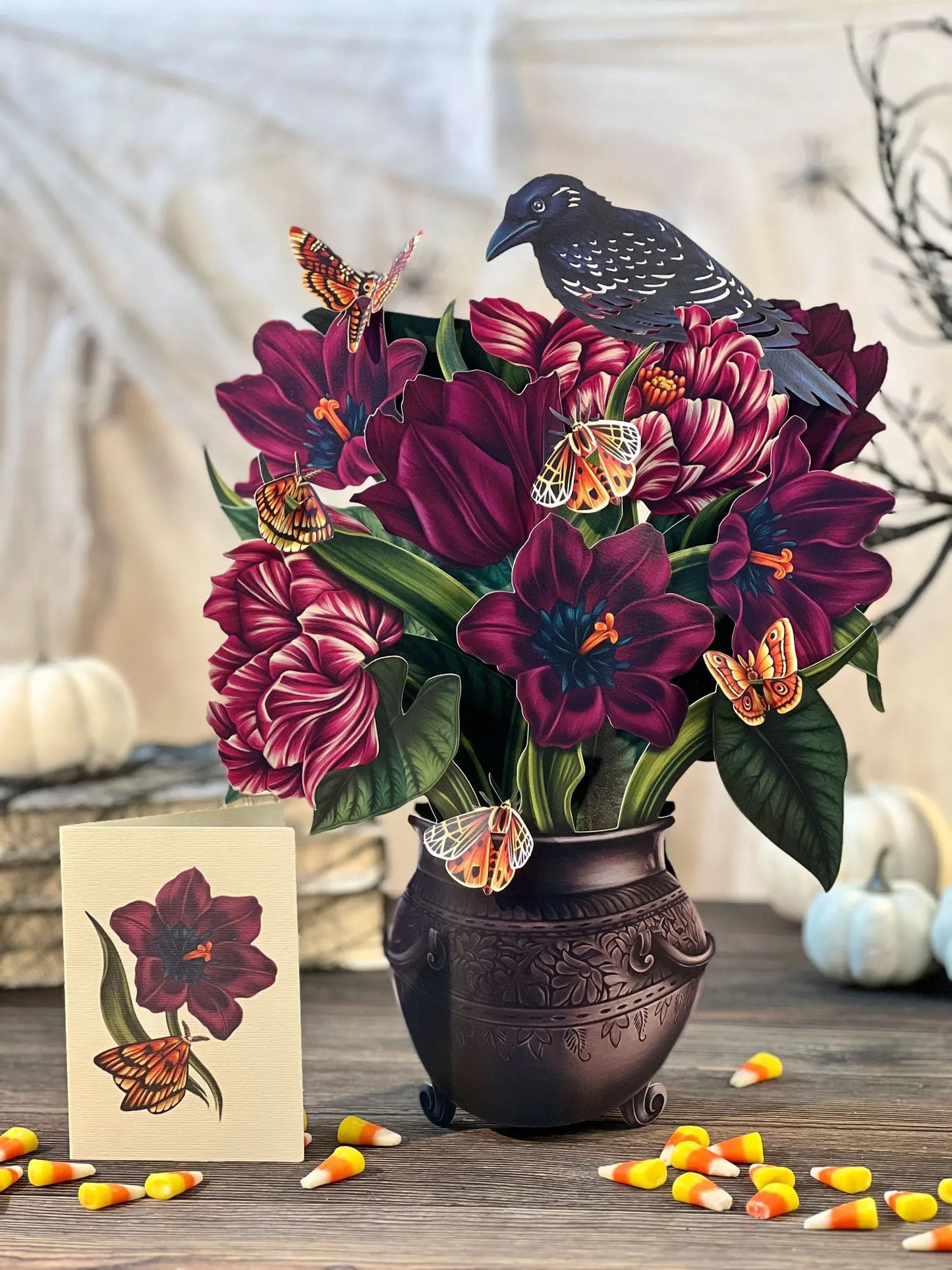 Pop-Up Greeting Card; Moonlight Garden