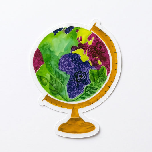 Purple Africa Globe Vinyl Sticker | Made by Shellie