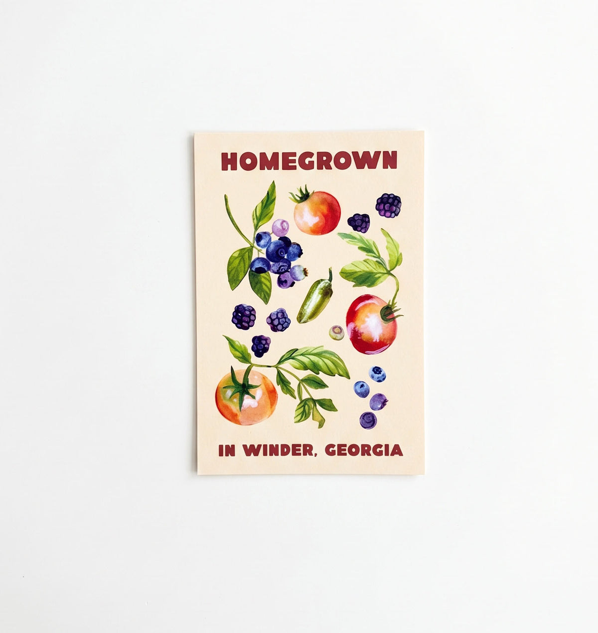 Homegrown in Winder Georgia Postcard | Made by Shellie
