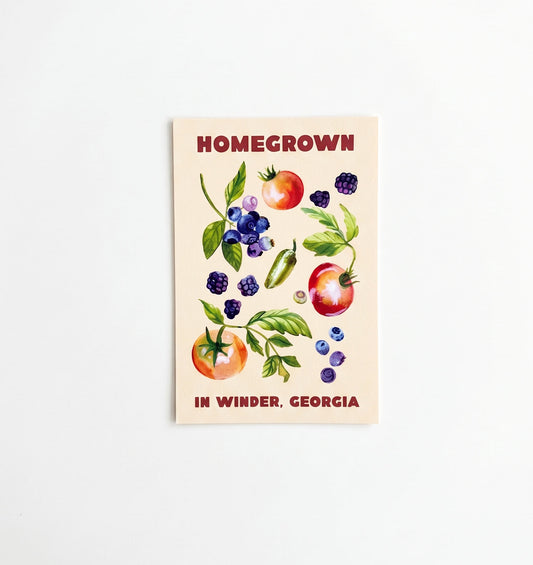 Homegrown in Winder Georgia Postcard | Made by Shellie