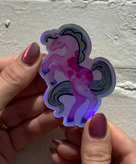 Vinyl Sticker; Holographic Horse - Made by Shellie