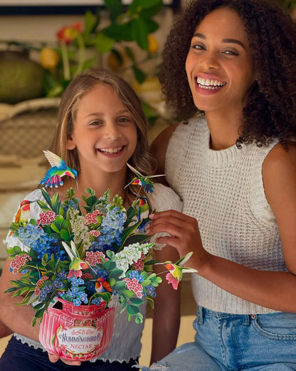 Pop-Up Greeting Card; Hummingbird Oasis