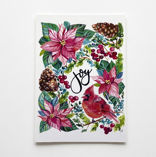 Art Print; Joy Cardinal (5x7") - Made By Shellie