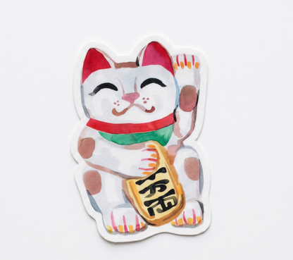 Vinyl Sticker; Lucky Cat - Made by Shellie