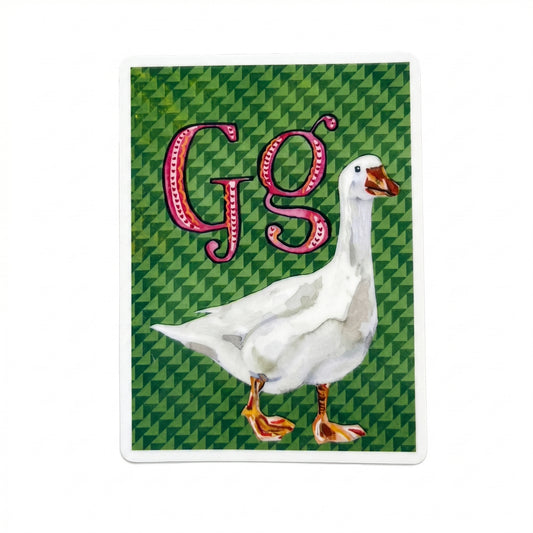Vinyl Sticker; G is for Goose - Made By Shellie