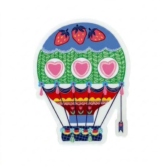 Vinyl Sticker; Heart Hot Air Balloon - Made By Shellie