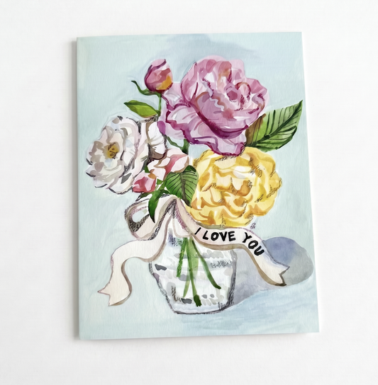 Love Card; Floral I Love You - Made By Shellie