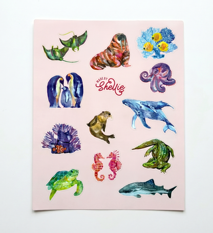 Sticker Sheet; Sea Life - Made By Shellie