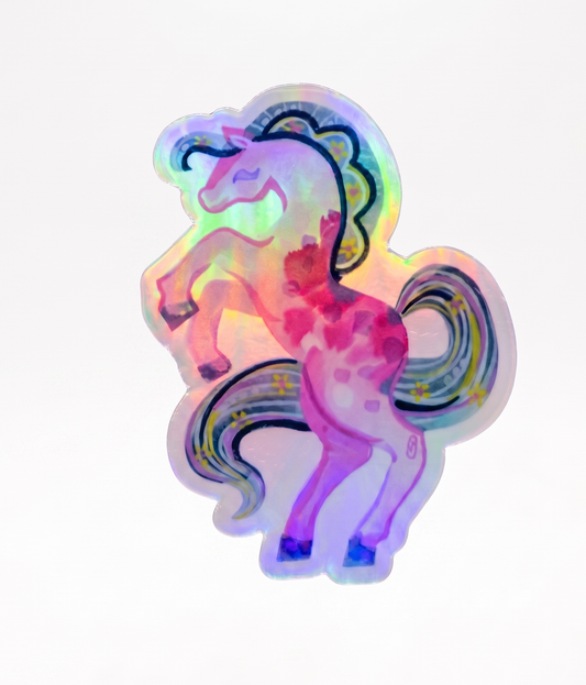 Vinyl Sticker; Holographic Horse - Made by Shellie
