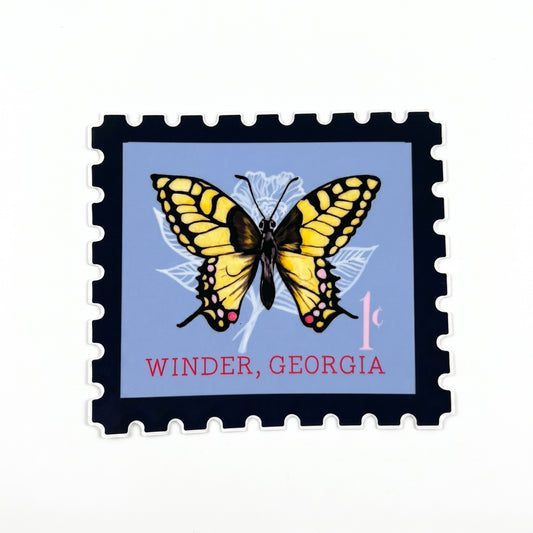 Vinyl Sticker; Butterfly Winder Stamp - Made By Shellie