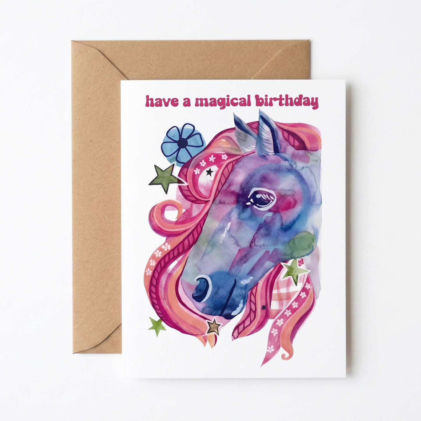 Birthday Card; Magical Birthday (Magical Horse) Made By Shellie