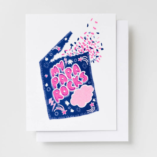 Father's Day Card; My Papa Rocks (Risograph Card)