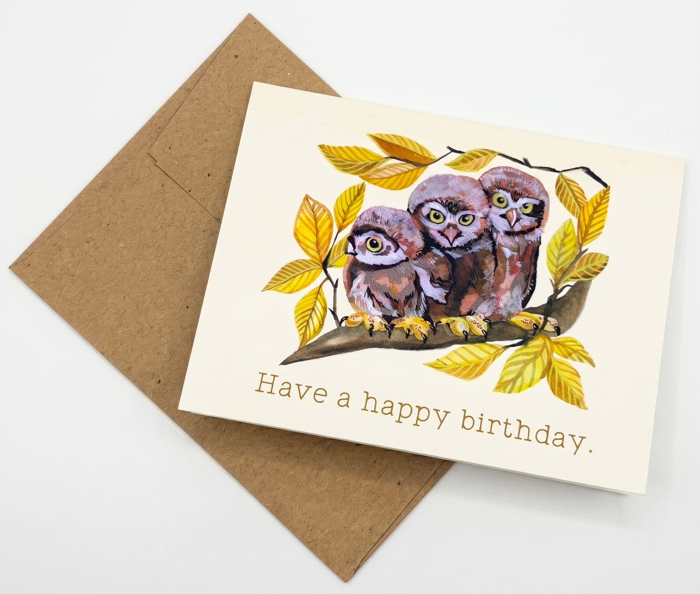 Birthday Card; Owl Trio - Made By Shellie