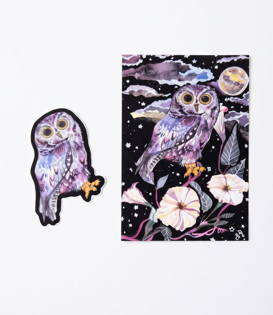 Vinyl Sticker; Moonlight Owl | Made by Shellie