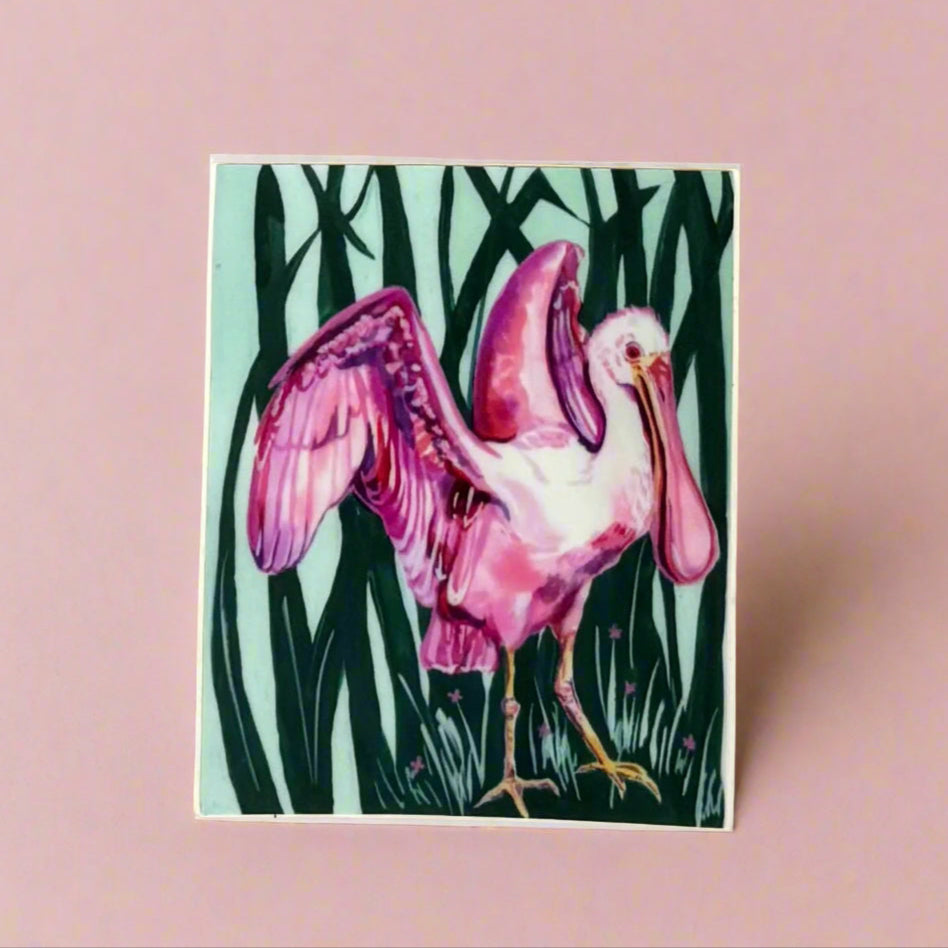 Vinyl Sticker; Pink Pelican - Made By Shellie