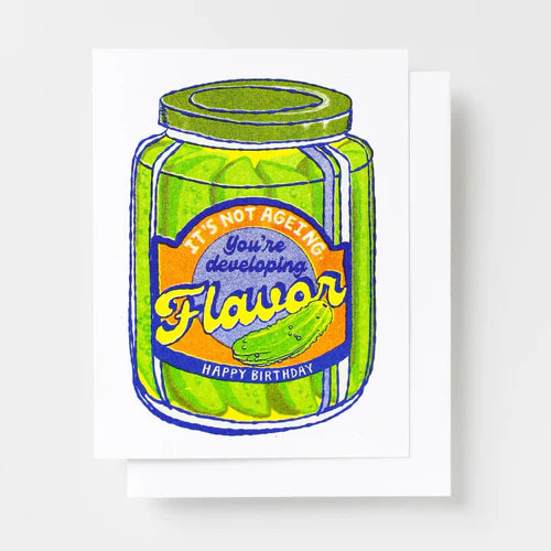 Birthday Card; Pickle Developing Flavor (Risograph Card)