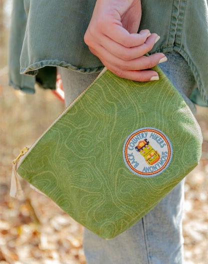 Canvas Pouch; Topographic (Green)