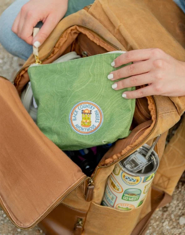 Canvas Pouch; Topographic (Green)