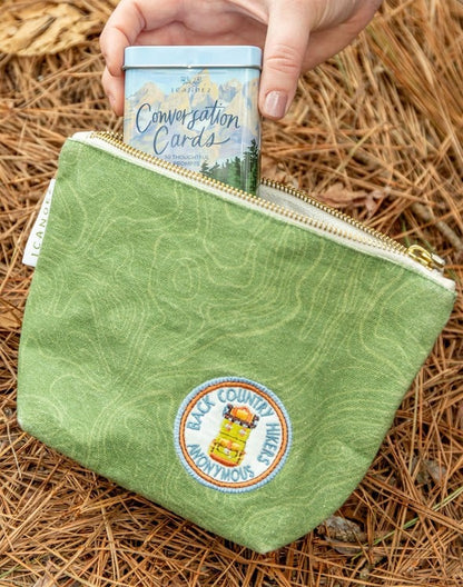 Canvas Pouch; Topographic (Green)