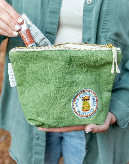 Canvas Pouch; Topographic (Green)