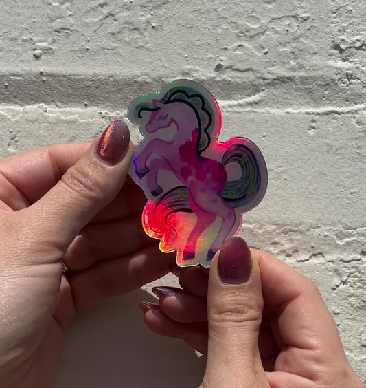 Vinyl Sticker; Holographic Horse - Made by Shellie
