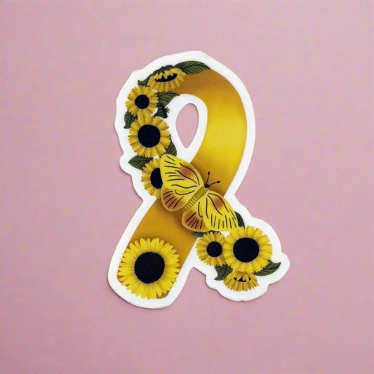 Vinyl Sticker; Ribbon for Childhood Cancer