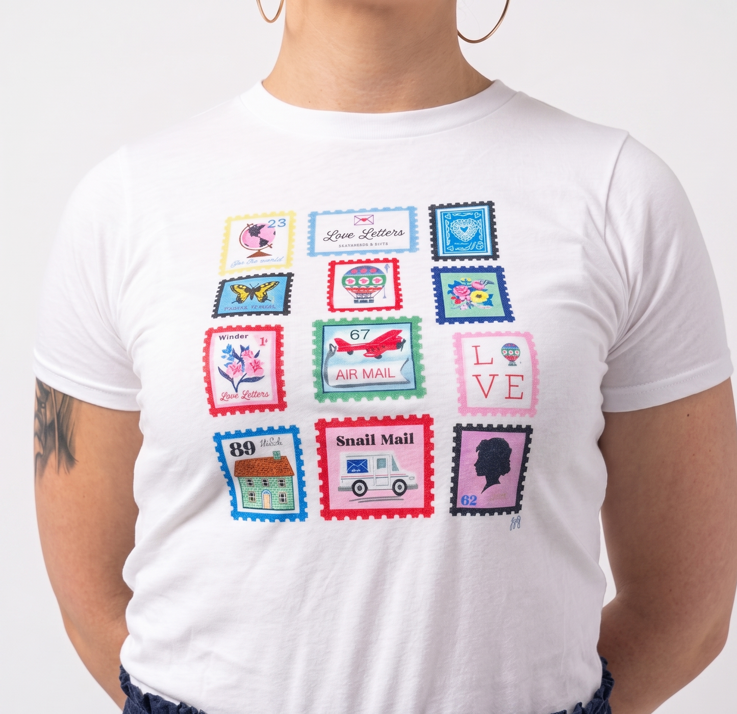 Love Letters Casual Tee; Stamps - Made by Shellie