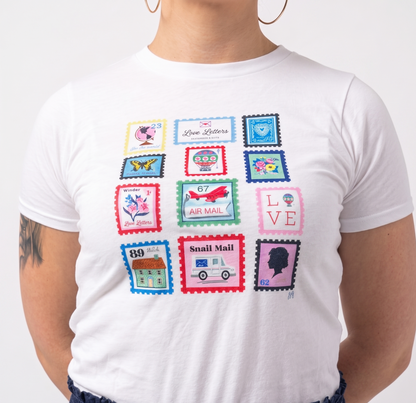 Love Letters Casual Tee; Stamps - Made by Shellie