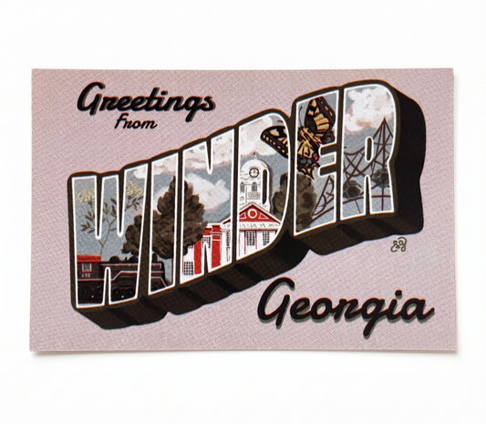 Postcard; Greetings From Winder - Made by Shellie