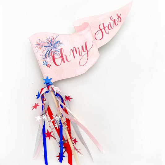 Party Pennant; Oh My Stars (Red, White, and Blue)