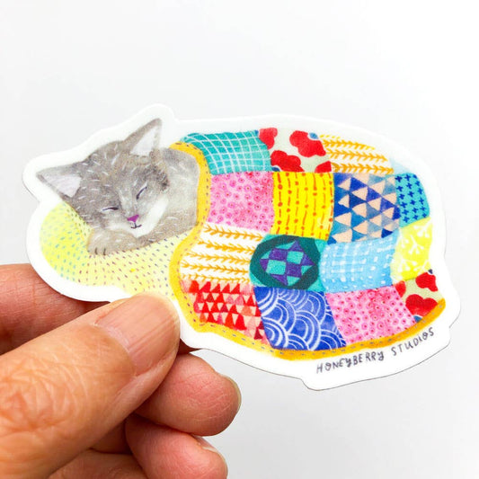 Vinyl Sticker; Sleeping Kitty