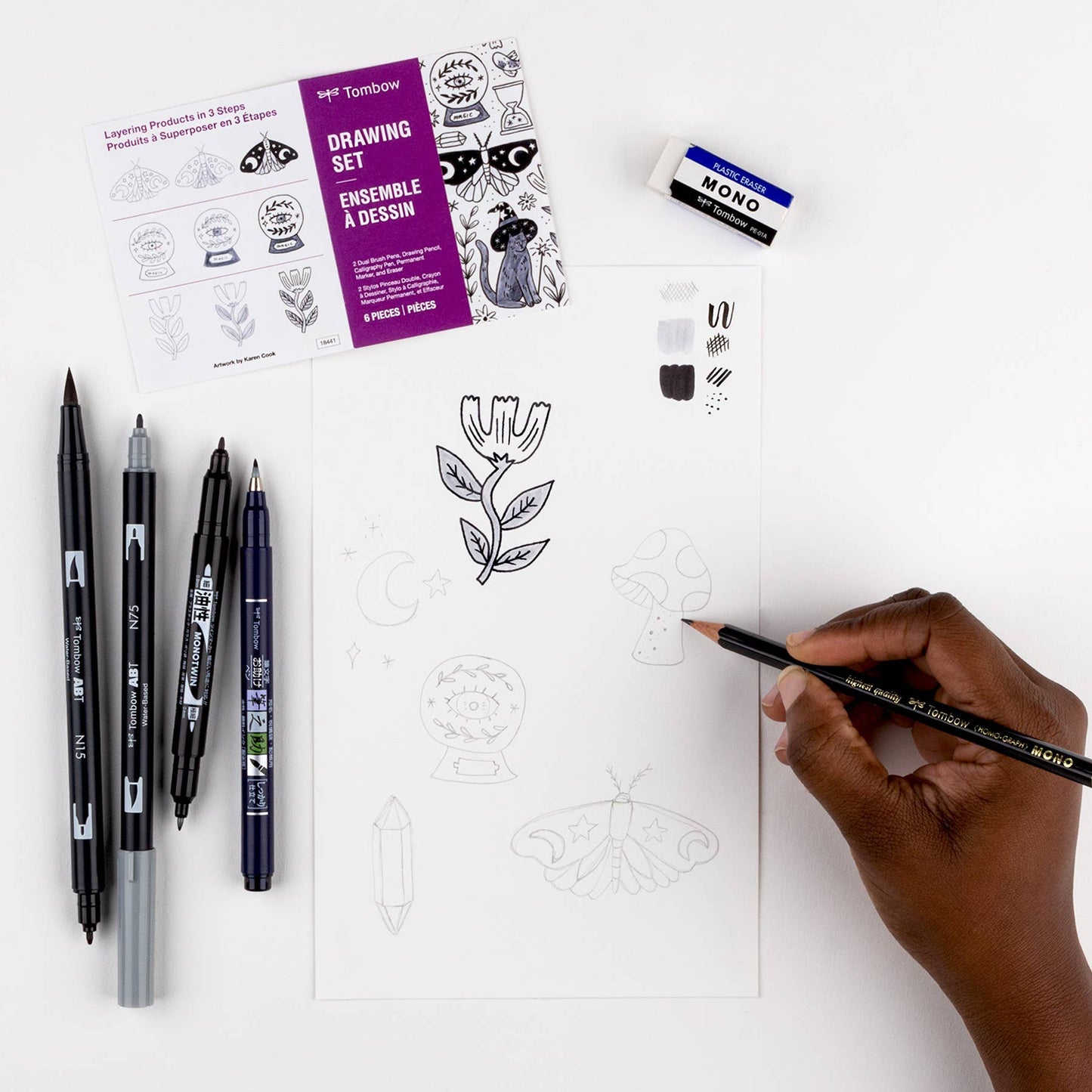 Tombow Drawing Set (Black and Grey)