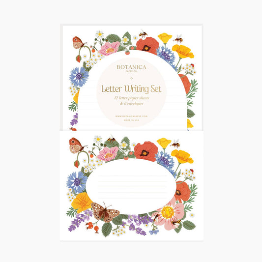 Letter Writing Set; Botanist By Botanica Paper Co. (12 Letters + 6 Envelopes)