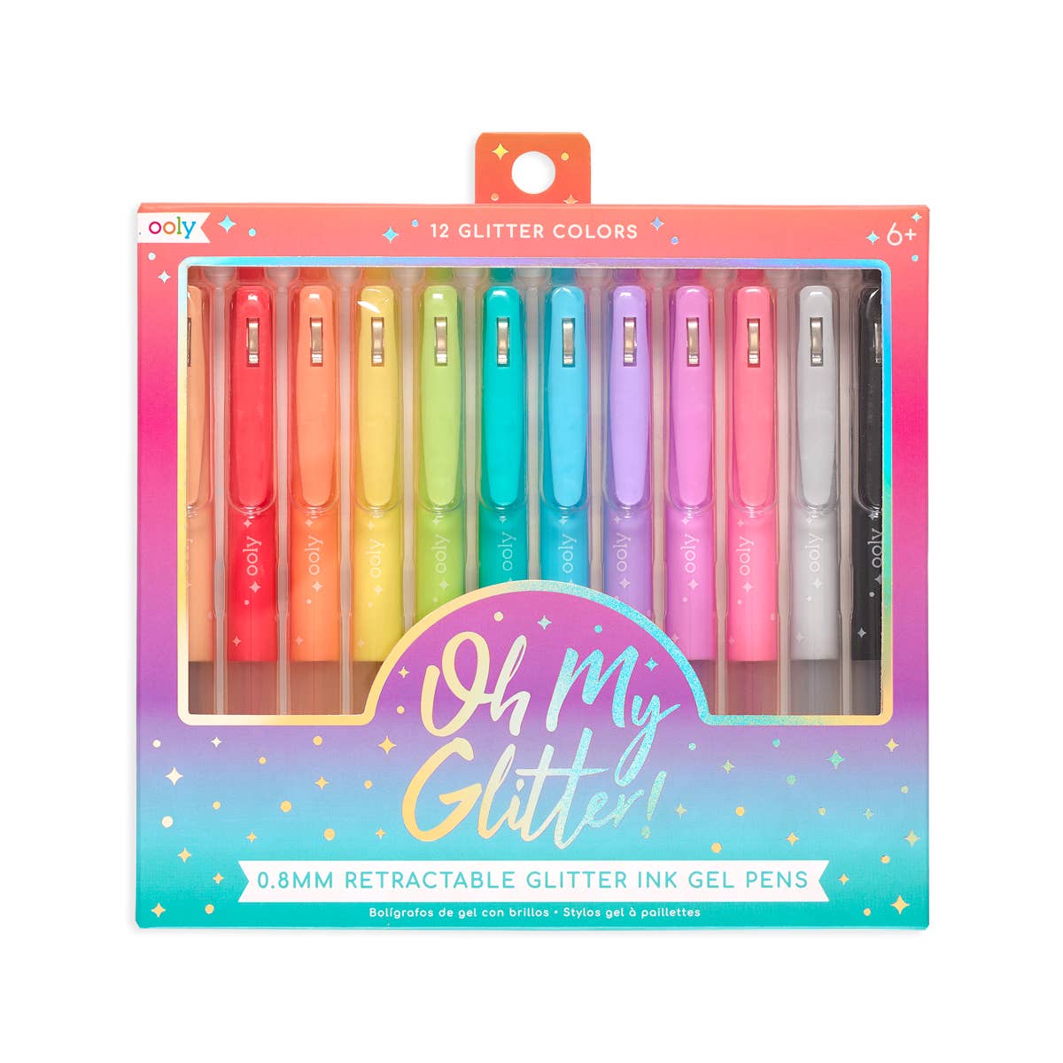 Ooly Glitter Gel Pens; Oh My Glitter! (Retractable, Set of 12)