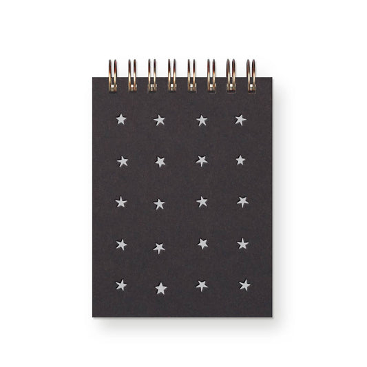 Mini Jotter Notebook; Star Grid (Black)