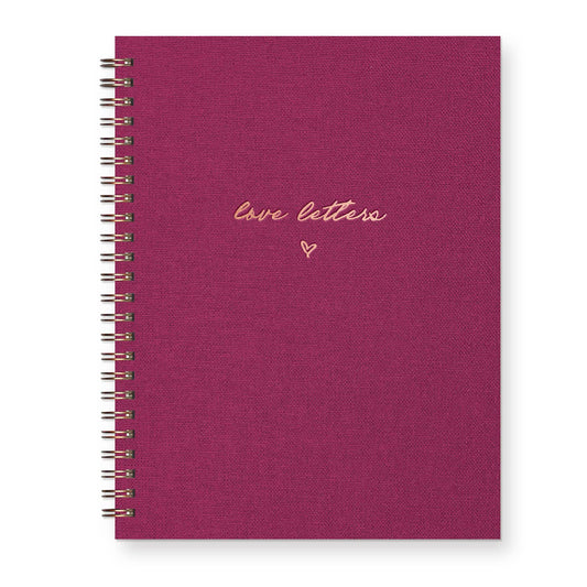 Spiral Notebook; Love Letters (Burgundy)