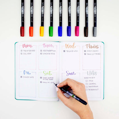 Tombow Fudenosuke Colors Calligraphy Brush Pens (10 Colors)