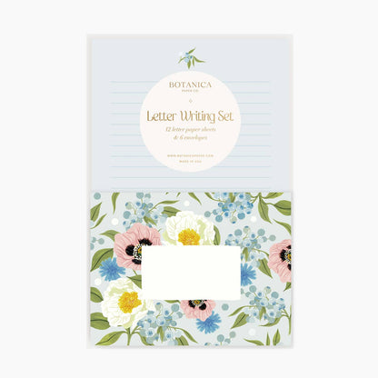 Letter Writing Set; Lush Flora By Botanica Paper Co. (12 Letters + 6 Envelopes)