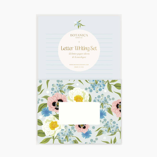 Letter Writing Set; Lush Flora By Botanica Paper Co. (12 Letters + 6 Envelopes)