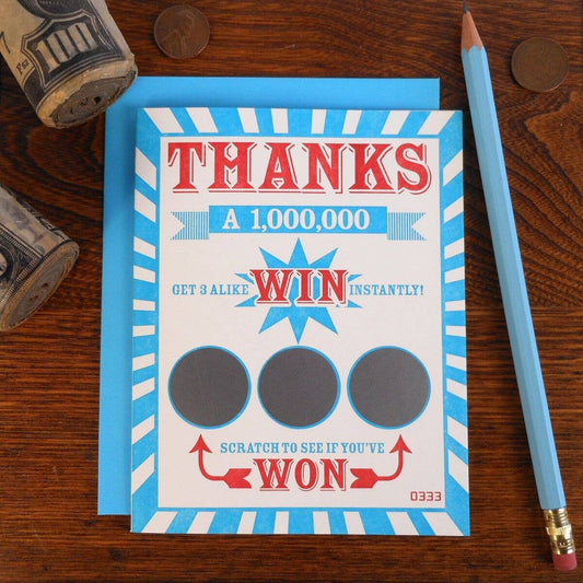 Thank You Scratch Off Ticket Thank You Card