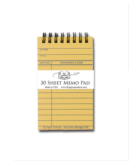 Memo Pad; Vintage Nostalgia Library Card