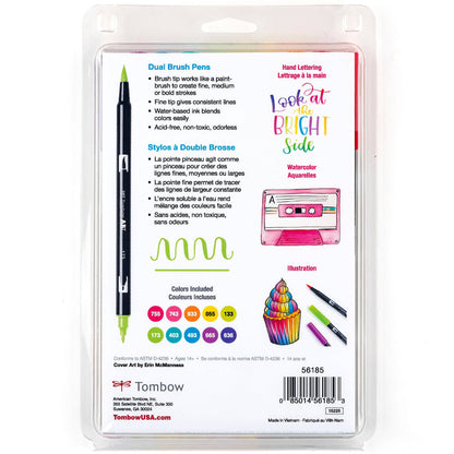 Tombow Dual Brush Pen Art Markers: Bright (10 Colors)