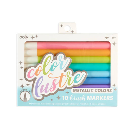 Ooly Brush Markers; Color Lustre Metallic (Set of 10)