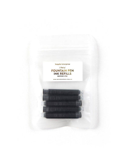 Ink Refills for Fountain Pen; F34 (5pk, Black)