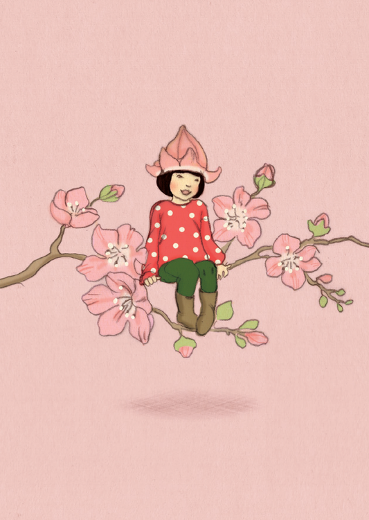 Belle & Boo Ltd Postcard; Cherry Blossom (Vintage Colors)